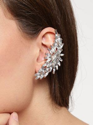 Buy OOMPH Cryslal Studded in Floral Design Gold Western Ear Cuff ...