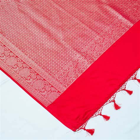 Red Pure Mashru Satin Silk Saree – Banarasiya