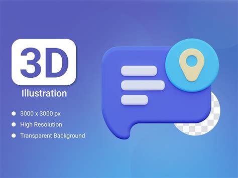 3d chat location icon | Premium PSD