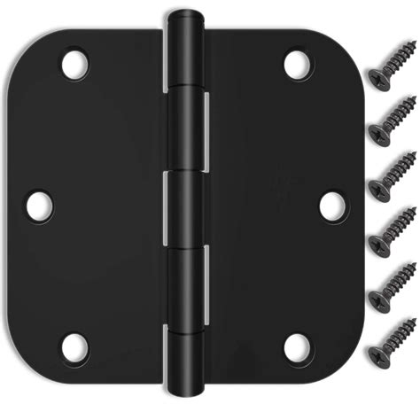 Buy 6 Pack Door Hinges,3.5 Inch Black Door Hinge with 5/8 Radius,Fit ...