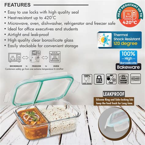 Signoraware Slim Glass Small Lunch Box (600 ml.)