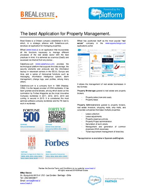 Salesforce property management application - Review the Service Terms ...