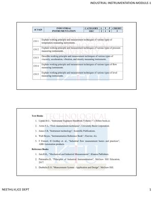 Industrial Instrumentation Module 2 - MODULE 2 Pressure: Pressure is ...