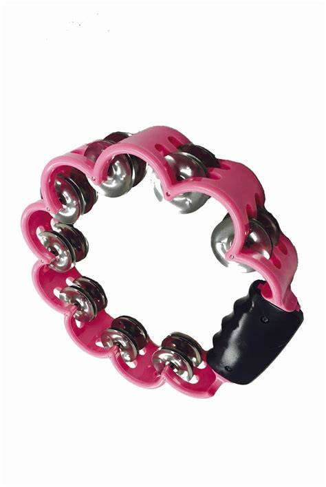 Pink Comfort Grip Peony Flower Shaped Tambourine - 16 Sets of Jingles ...