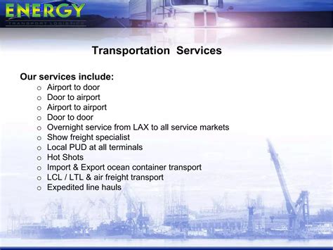 Energy Transport Logistics | PPT