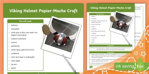 Viking Helmet Craft Instructions (teacher made) - Twinkl