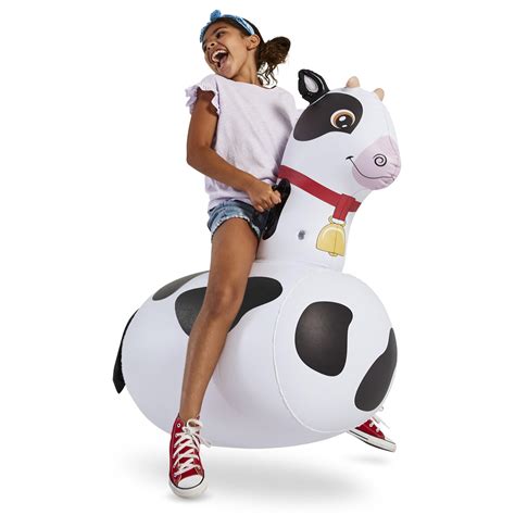 Snapklik.com : Hearthsong Hop N Go Inflatable Bouncy Cow Riding