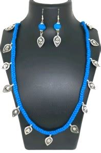 GLOMI OCEAN Oxidised Silver Silver Blue Jewellery Set Price in India ...