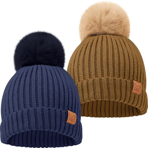 Amazon.com: 2-Pack Baby Hats for Girls, Boys - Stretchy Baby Beanies ...