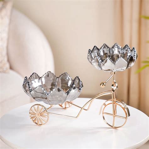Metal Tricycle Stand With Decorative Glass Bowls Online - Premium ...