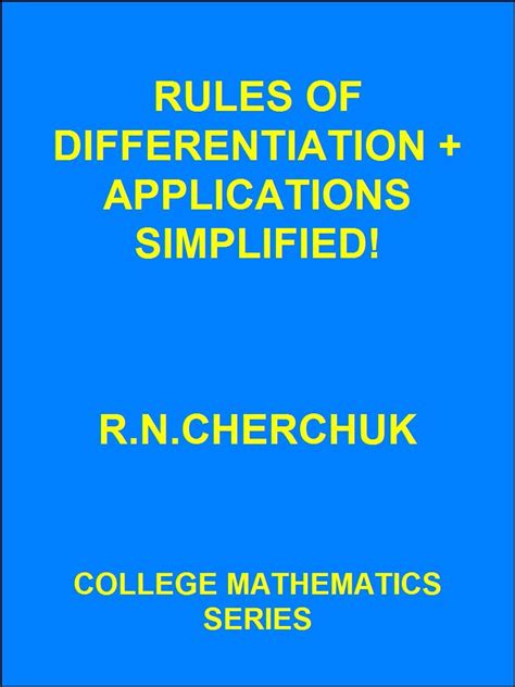 RULES OF DIFFERENTIATION + APPLICATIONS SIMPLIFIED! - Basic College ...