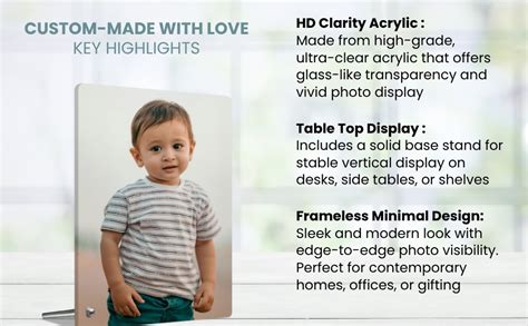 UPAHARAM Personalized/Customised HD Clarity Acrylic TableTop Frameless ...