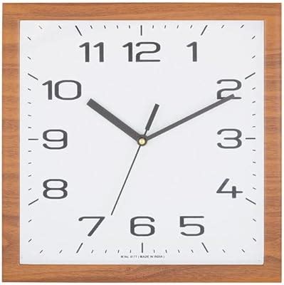 Buy CHRONIKLE Beautiful Square Wooden Case English Numbers Analog Wall ...