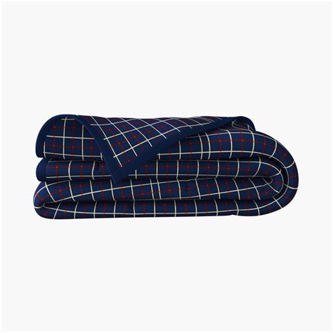 Buy PORTICO Atlantic Blue Checked Cotton Single Blanket - 160 x 220 cm ...