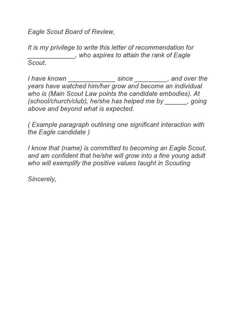 25 Eagle Scout Recommendation Letter Examples - TemplateArchive
