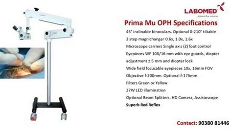 Digital Microscope - Labomed PRIMA OPH Microscope Exporter from Kolkata