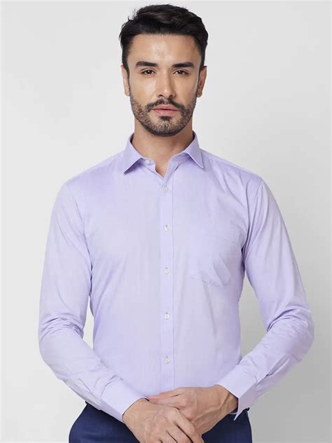Park Avenue Men Purple Solid Slim Fit Cotton Formal Shirt – MyRaymond
