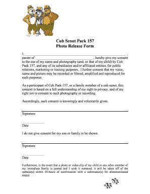 Bsa Photo Release Form - Fill Online, Printable, Fillable, Blank ...