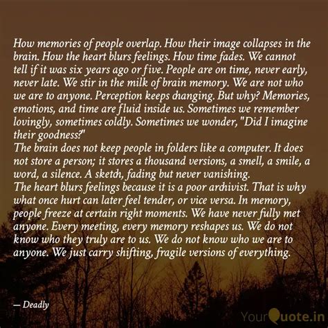 How memories of people ov... | Quotes & Writings by Deadly | YourQuote