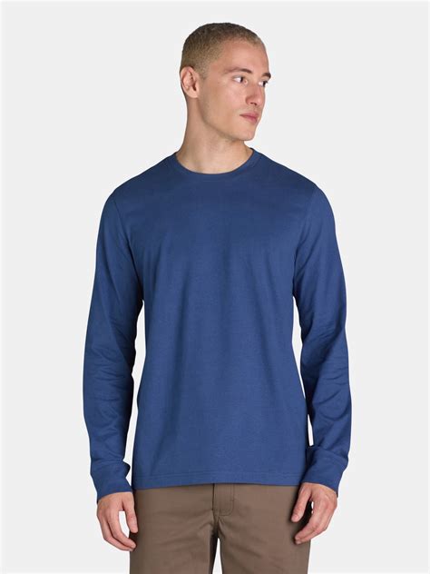 George Men's & Big Men's Crewneck T-Shirt with Long Sleeves, Size XS ...