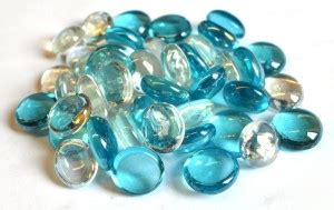 DaY Aqua Blue And Transparent Glass Pebbles Vase Fillers (100g) Vase ...
