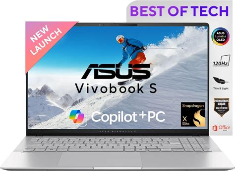 ASUS Vivobook S15,Snapdragon X Elite X1E,Copilot+ AI PC(Qualcomm Adreno ...