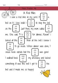 Free Printable Maze Reading Passages Pdf