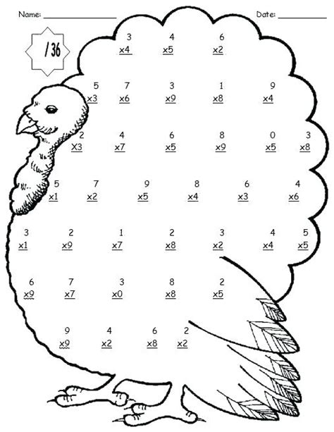 Image result for Thanksgiving Math Pages