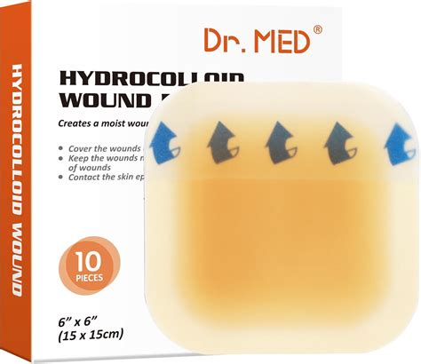Amazon.com: Dr. Med Hydrocolloid Wound Dressing 6"x6"-10 Pack/Box ...