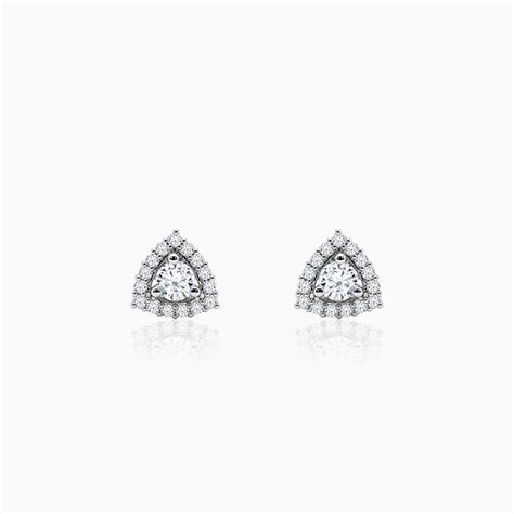 Silver Centre Point Stud Earrings – GIVA