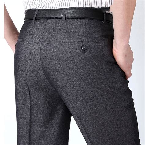 Hombre pantalones de traje Pantalones Pantalones plisados Cremallera ...