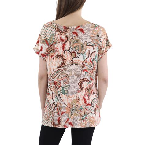 Tahari ASL Womens Printed Gathered Pullover Top product