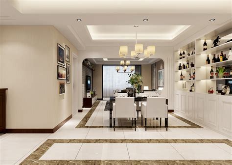 现代别墅室内设计简约餐厅风格装修效果图片_别墅设计图