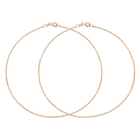 ZAVYA 925 Sterling Silver Modest Rose Gold Anklet (Pair) | Gift for ...