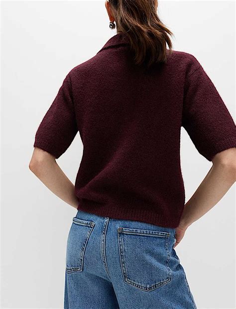 Buy Embellished Cropped Cardigan with Wool at Marks & Spencer