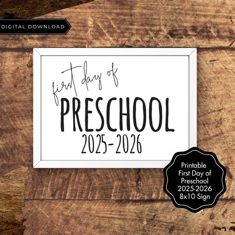 First Day of Preschool 2025-2026 Sign - Droo & Aya