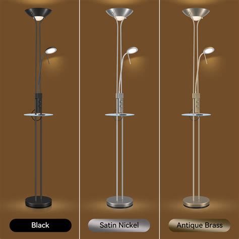 Seed USB LED Mother & Child Floor Lamp - Satin Chrome – Lexi Lighting