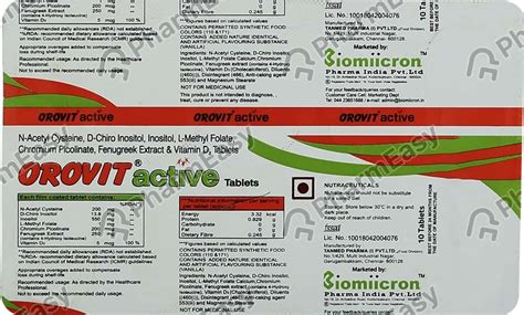 Buy Orovit Active Strip Of 10 Tablets Online at Flat 15% OFF | PharmEasy