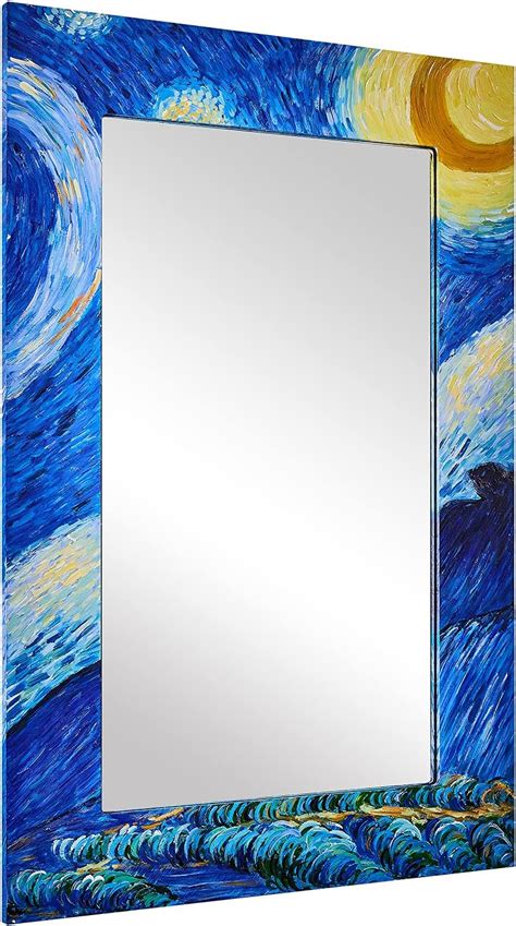 Buy MOON MIRROR 24X36'' Bathroom Mirror Rectangle Wall Mounted Wooden ...