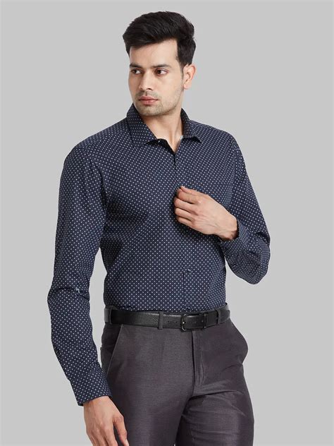 Park Avenue Men Blue Slim Fit Printed Formal Shirt – MyRaymond