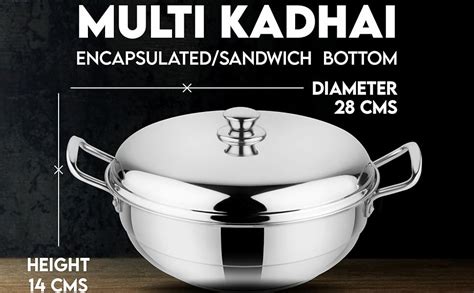 Buy VARCHAS All in One 6 PCS Stainless Steel 28 cm and 5 LTR Multi ...