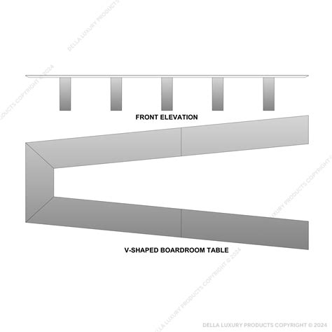 Cinnamus V-shaped Boardroom Table for | | Della