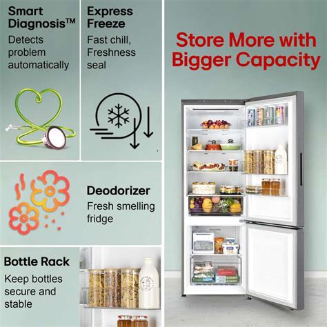 LG 340 L Frost Free Double Door Bottom Mount 2 Star Refrigerator with ...