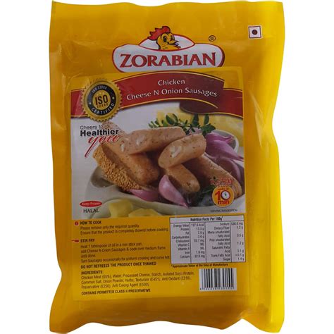 Zorabian Chicken Sausages - Cheese N Onion, 500g : Amazon.in: Grocery ...