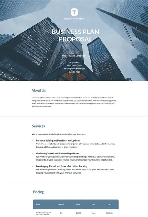 Business Plan Proposal Template 的图像结果