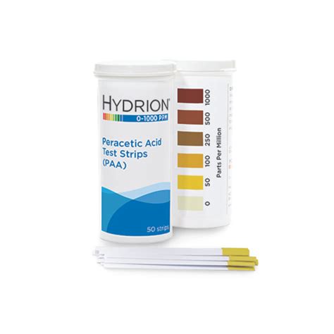 Hydrion PAA-1000 Peracetic Acid (PAA) test strip 0-1000 ppm