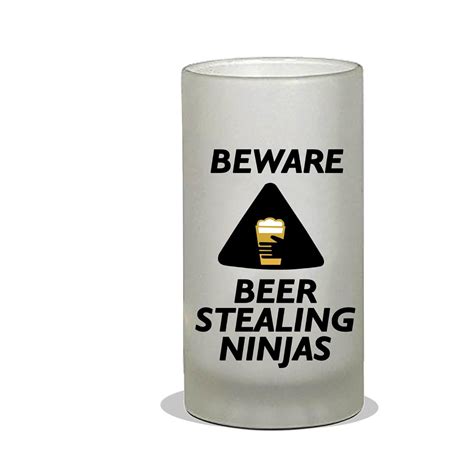 Buy University Clothing Black Beware Beer Stealing Ninjas Glass Beer ...