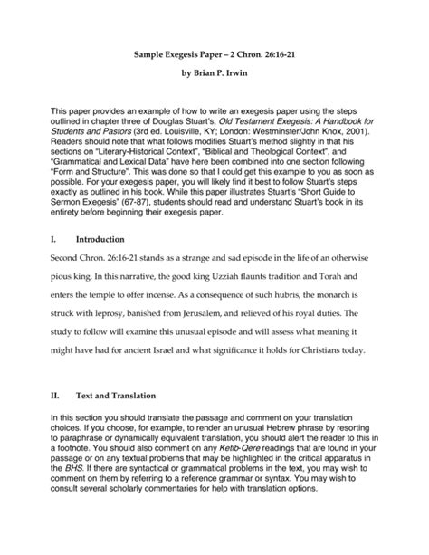 Image result for Exegesis Paper Example