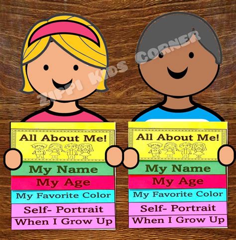 All About Me Craft Flip Up Book, Back To School Activity, All about me ...
