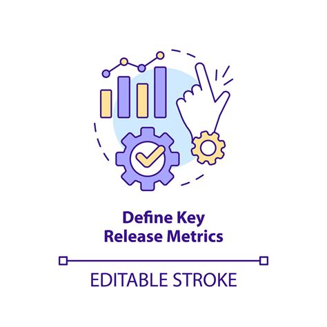 Define key metrics concept icon. Software quality. Release management ...